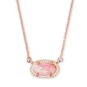Kendra Scott breast cancer necklace pink opal